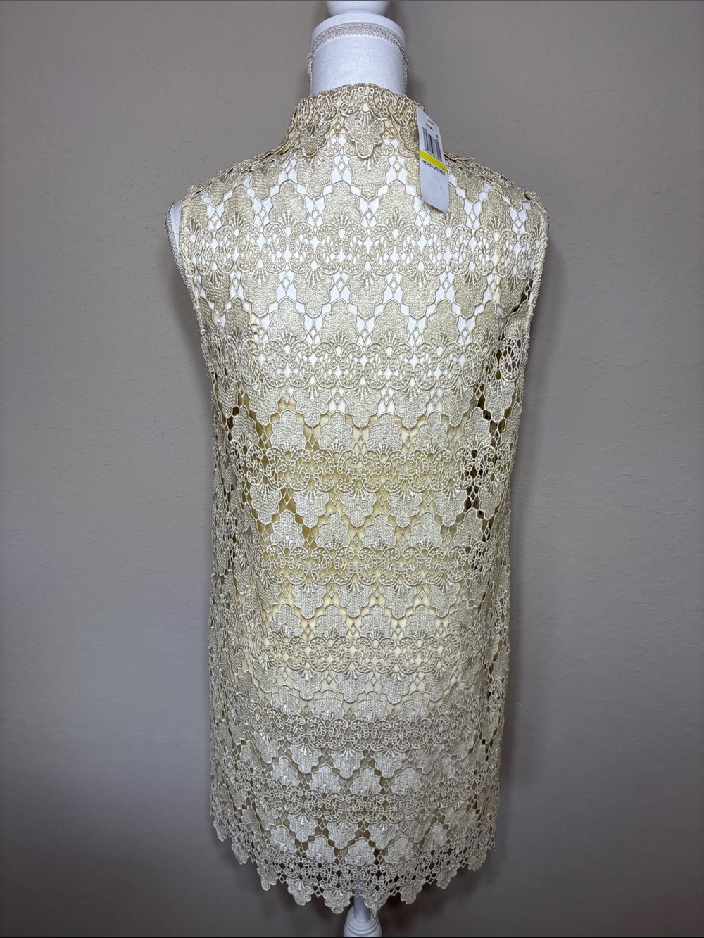 FRAME The Deco Scalloped Guipure Lace
Mini Shirt Dress Ecru Cream M NWT - Picture 10 of 12